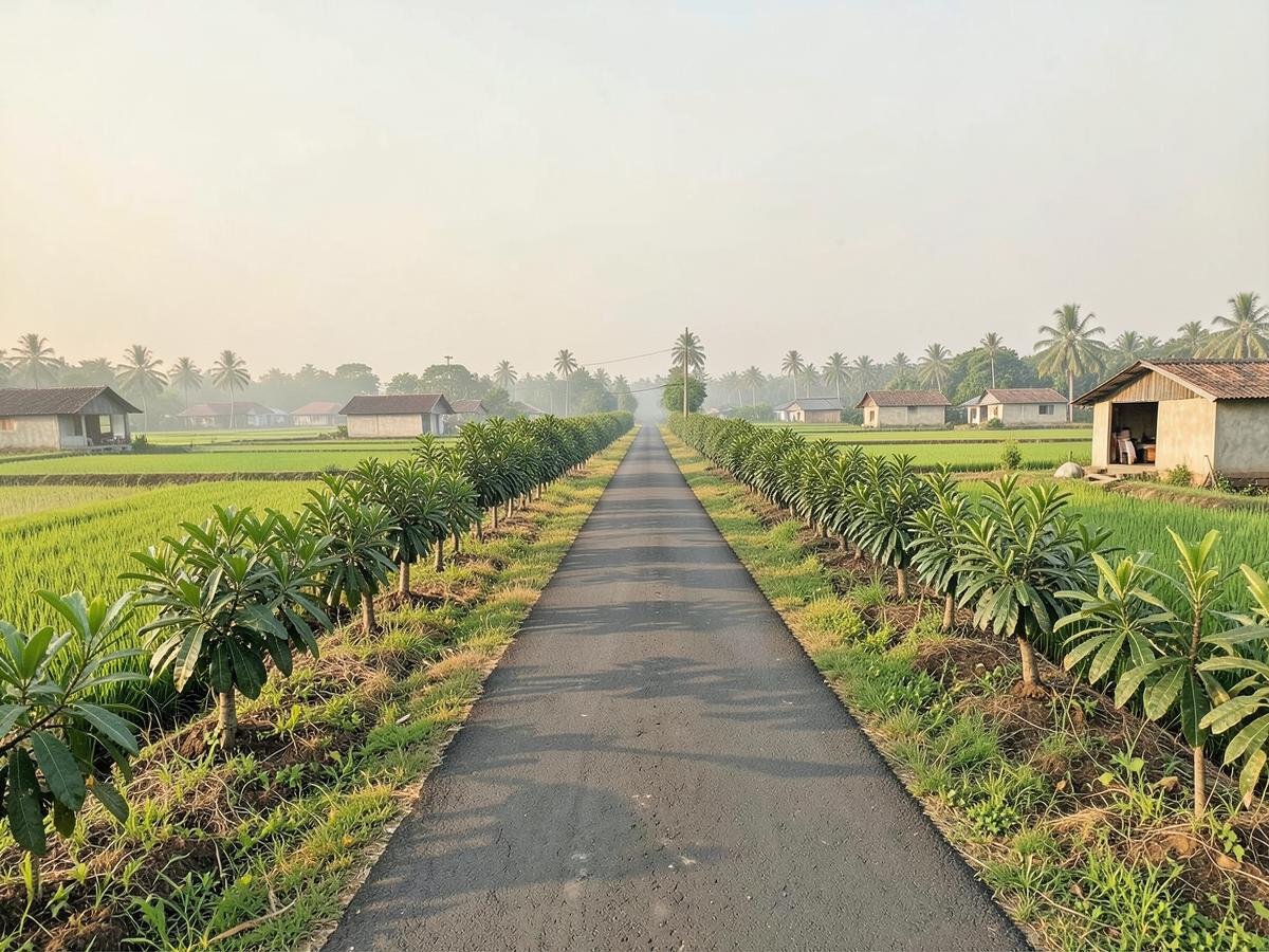 ตัวเมืองศรีสะเกษและทุ่งนาโดยรอบ จังหวัดศรีสะเกษ